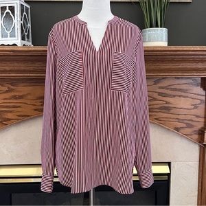 Cabi Women's Franklin Patriot Striped Popover V-Neck‎ Blouse Sz. M NWOT
